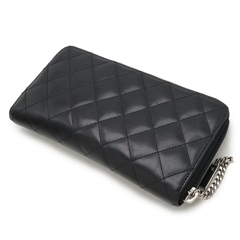 CHANEL Authentic Black Leather Logo Wallet - Picture 3 of 10